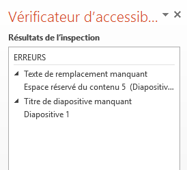 Vérifier accessibilité